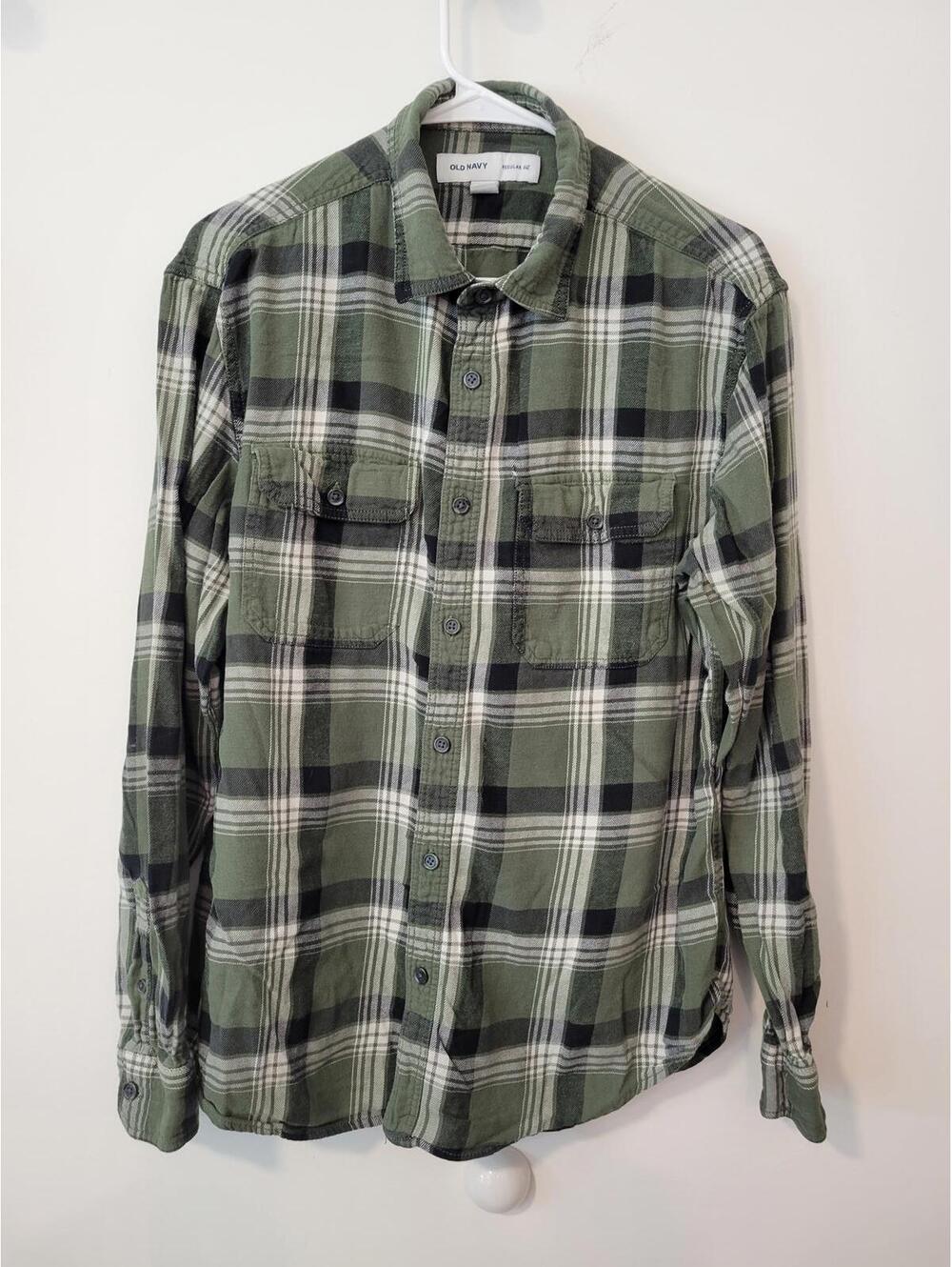 Old Navy Women's Green Plaid Casual Shirt Size Large